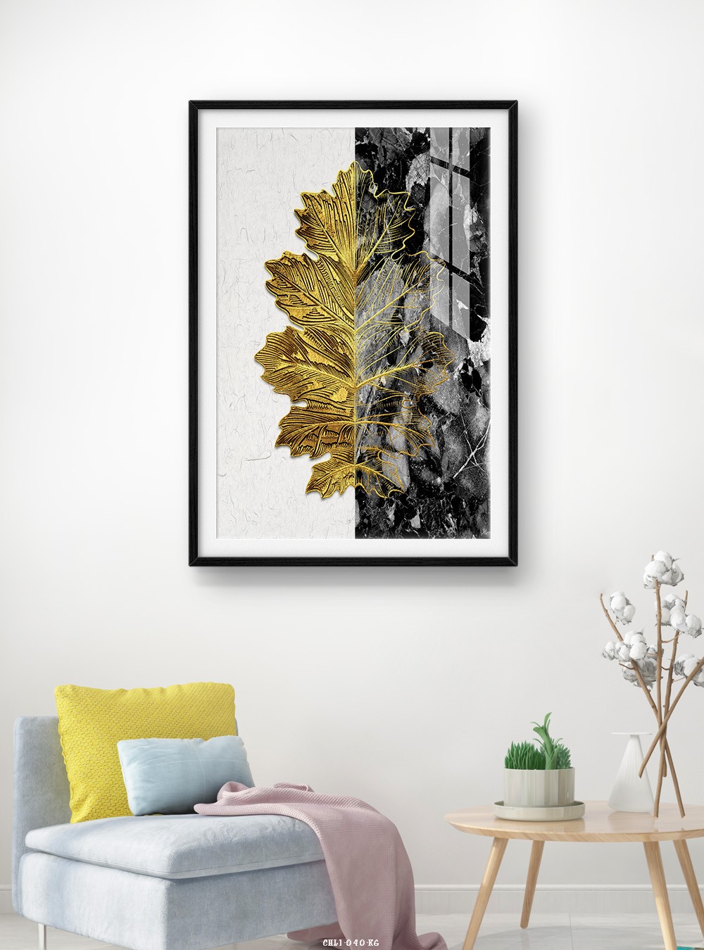 Hoa lá tranh vẽ CHL1-040-KG